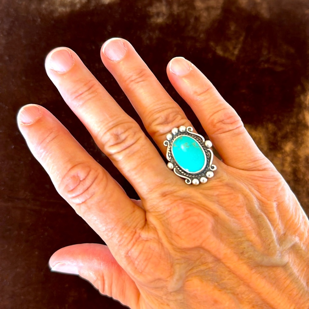 Vintage Sterling Turquoise GORGEOUS ring🤩🔥🔥🔥 - Picture 3 of 10